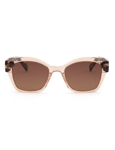 Lunettes de soleil femme carrées monture cristal sable