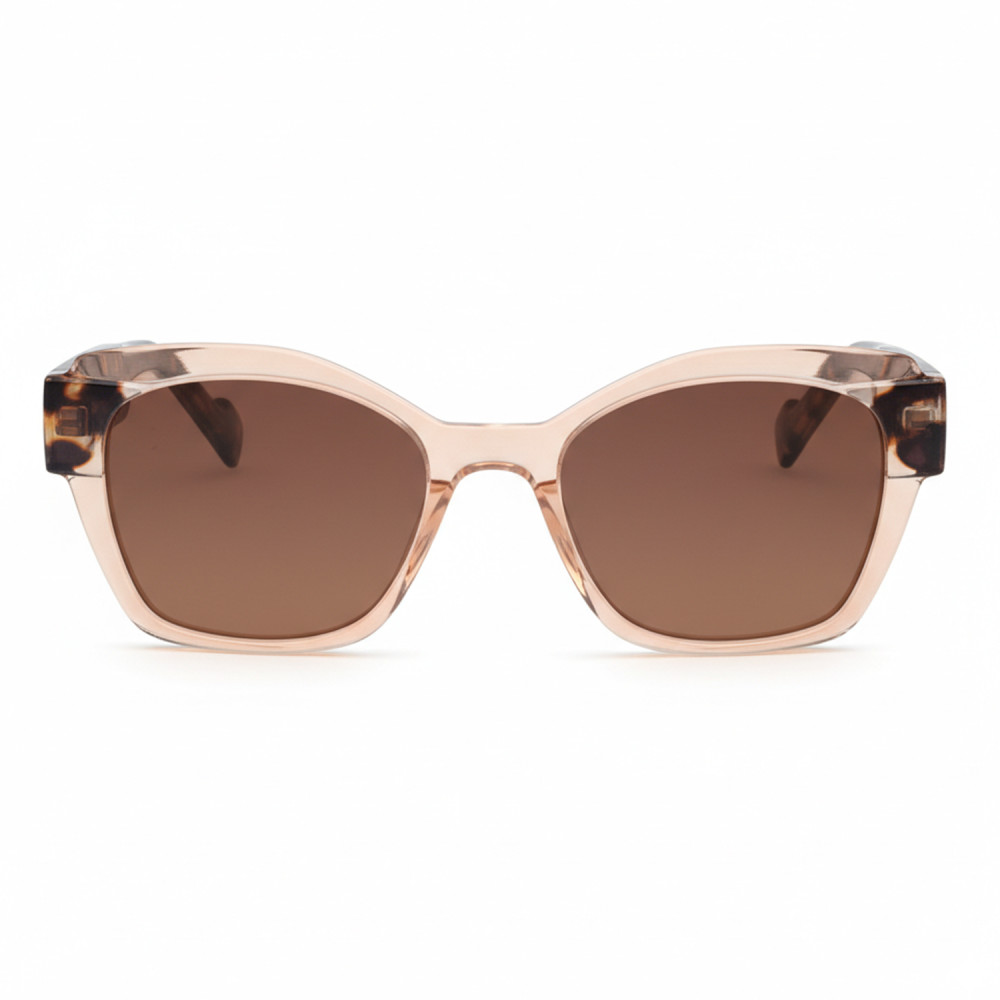 Lunettes de soleil femme carrées monture cristal sable