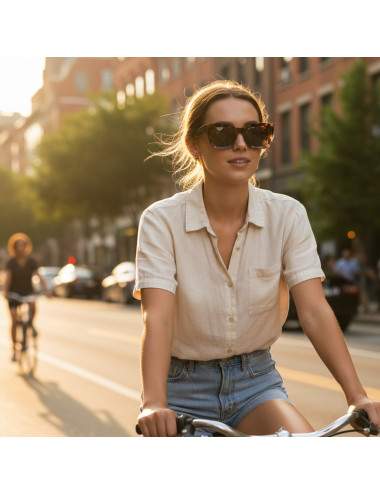 Lunettes solaires femme verres verts polarisés CAT 3