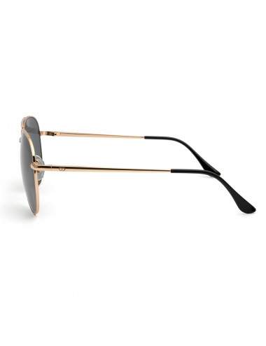 Lunettes de soleil pilote homme monture métal doré