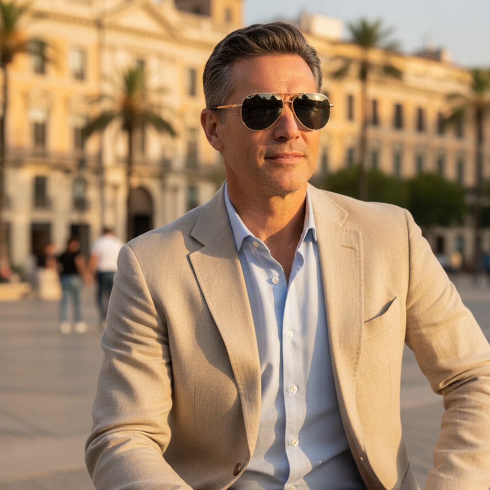 Lunettes de soleil aviateur élégantes pour homme