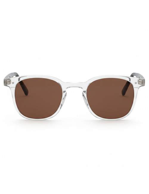 Lunettes de soleil homme rectangulaires monture transparente