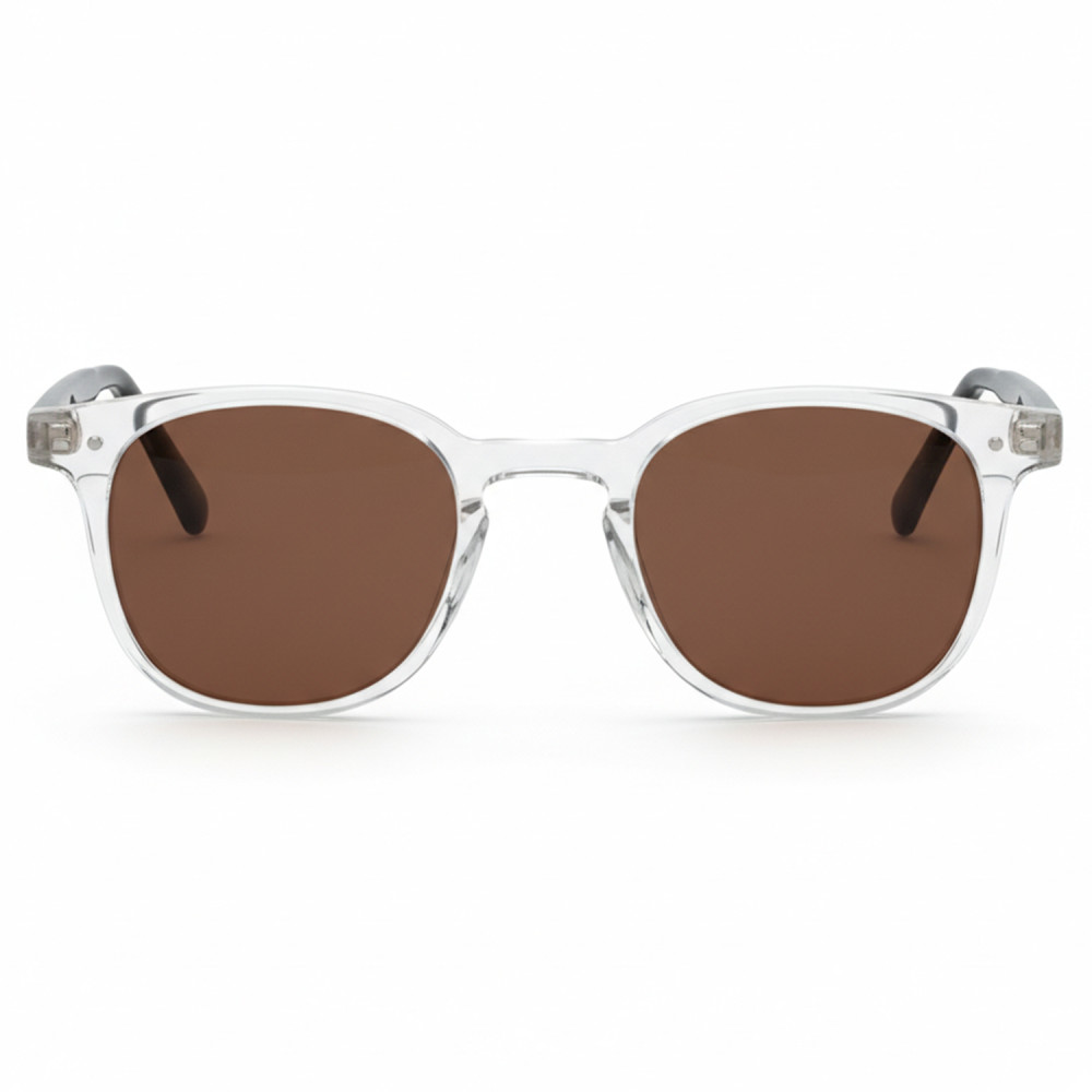 Lunettes de soleil homme rectangulaires monture transparente