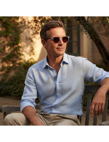 Lunettes de soleil homme design épuré cristal