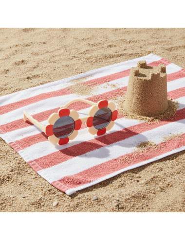 Lunettes de soleil enfant fleur beige et corail catégorie 3 UV 100%