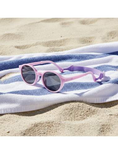 Lunettes soleil fille 2-4 ans monture ronde rose