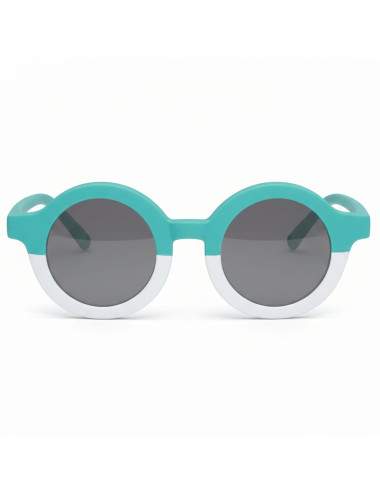 lunettes de soleil enfant 4-6 ans rondes turquoise