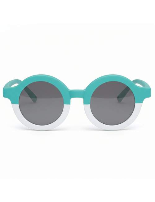 lunettes de soleil enfant 4-6 ans rondes turquoise