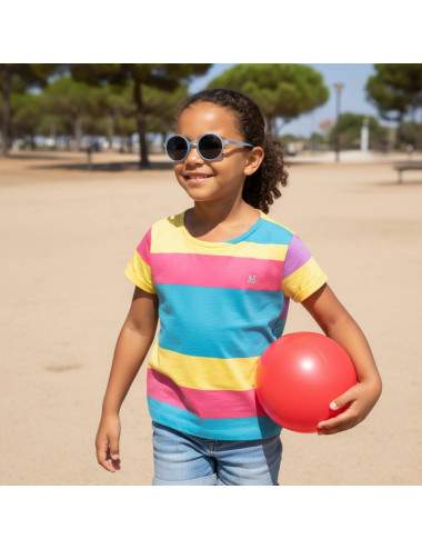 Lunettes solaires enfant bleu translucide UV 100%