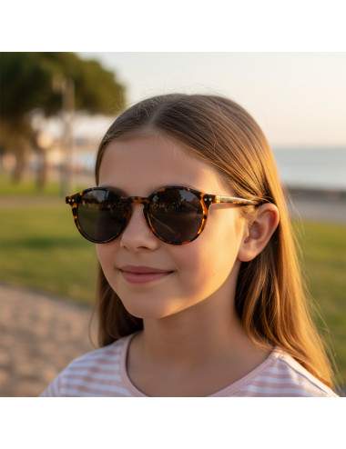 Lunettes solaires enfant motif tortoise marron