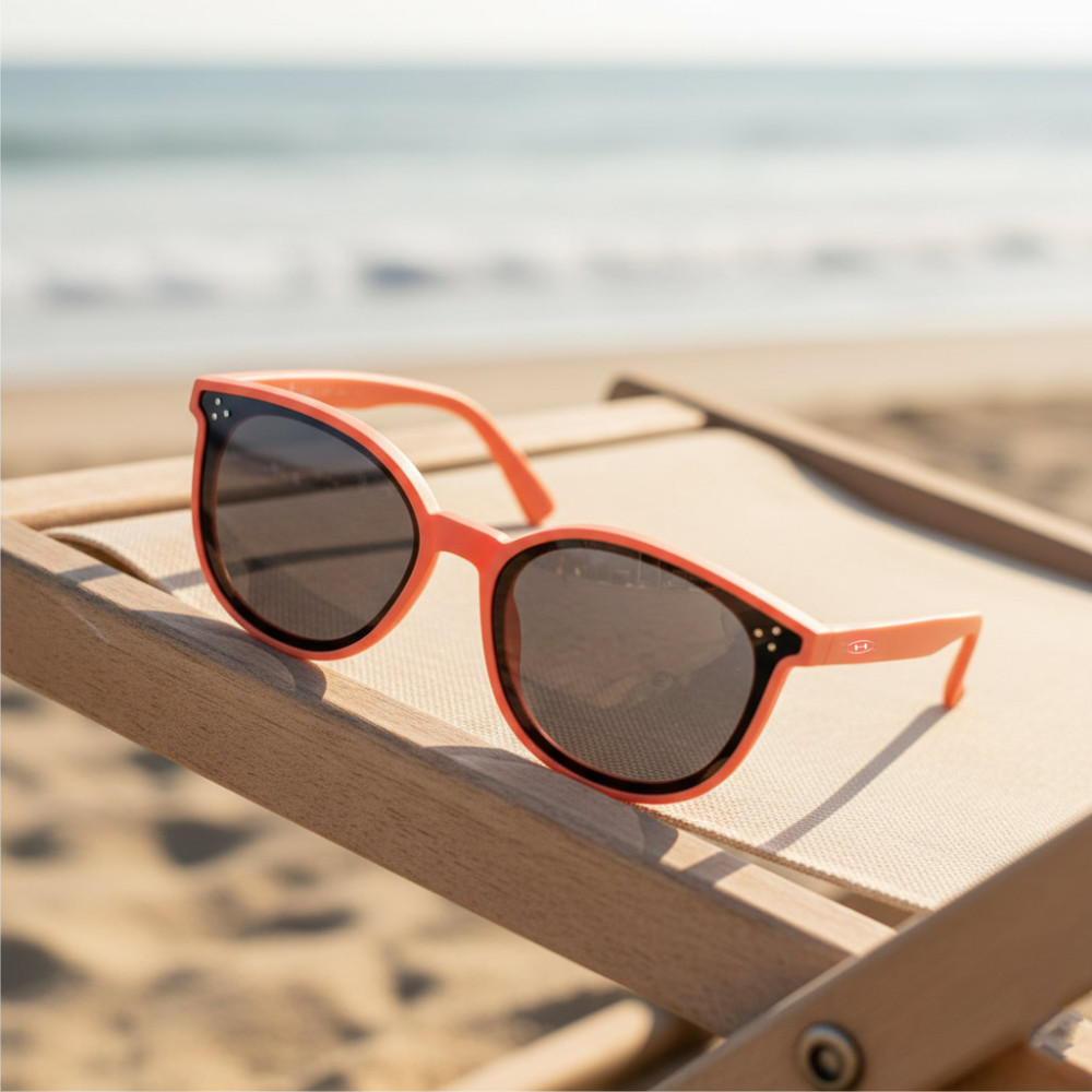 Lunettes soleil carrées enfant orange tendance
