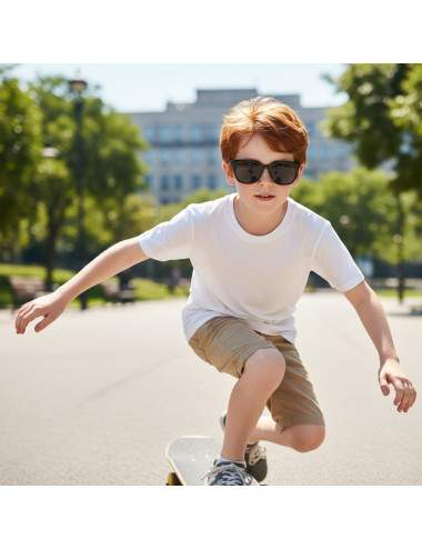 Black glossy kids sunglasses