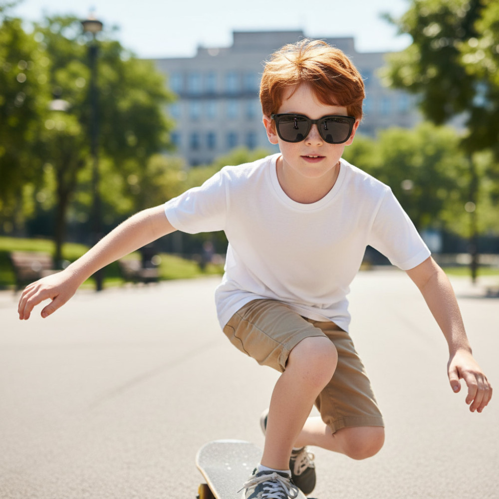 Black glossy kids sunglasses