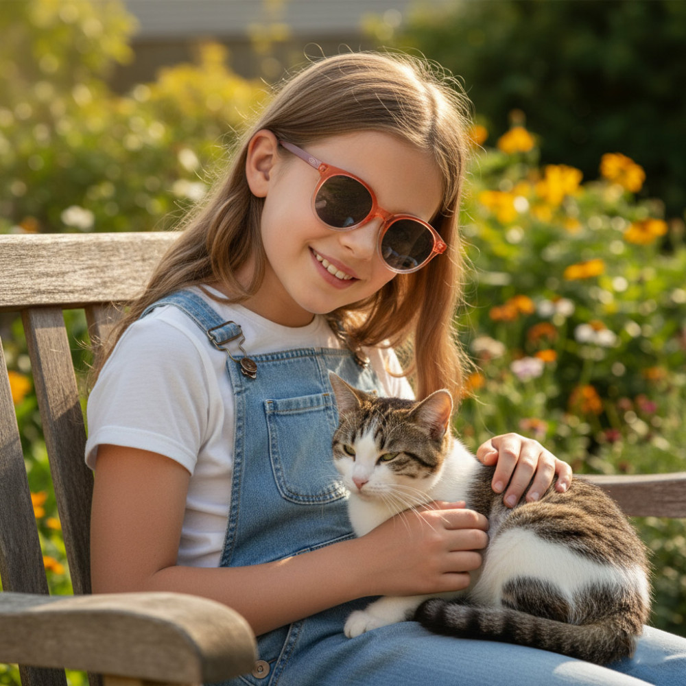 Lunettes soleil enfant fille rouge dégradé