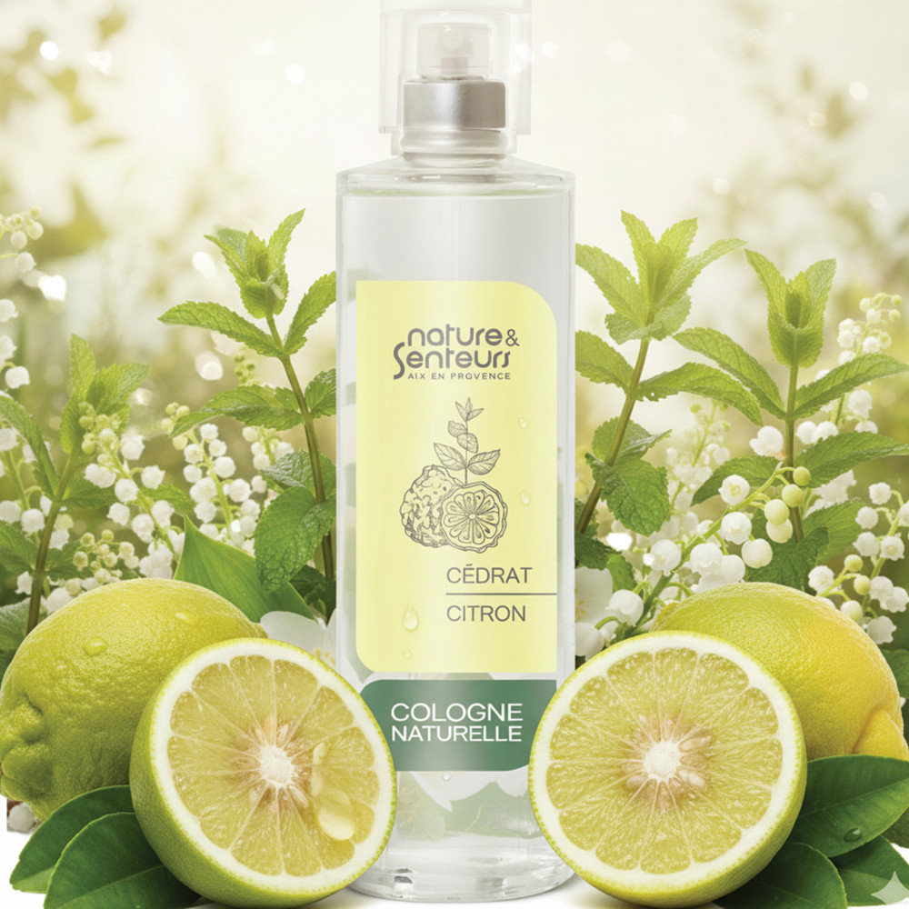 Fresh citrus floral musky cologne made in France