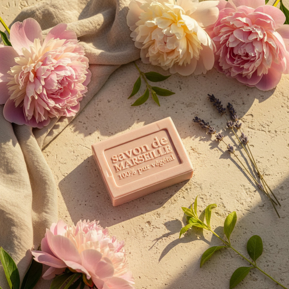 savon solide pivoine 72 huiles végétales parfum floral