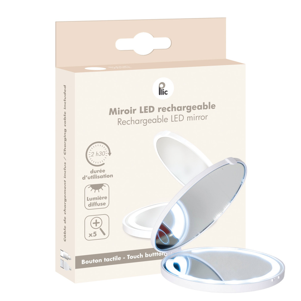 portable makeup mirror adjustable LED light