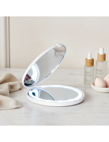 pocket lighted mirror 5x magnification