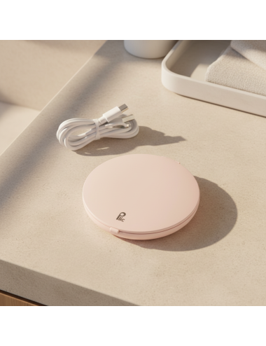 miroir maquillage portable rose éclairage LED