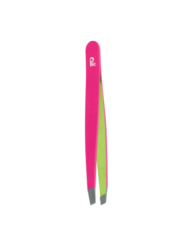 slant tip tweezer stainless steel pink green precision eyebrow