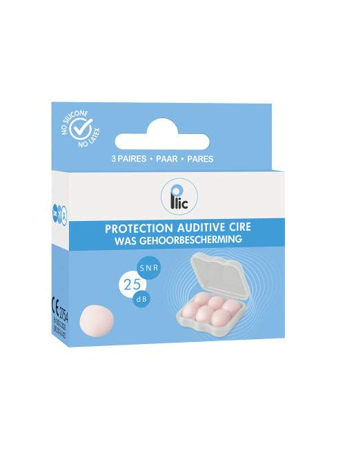 Wax earplugs SNR 25 dB 3 pairs PLIC