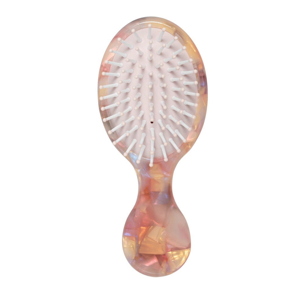 brosse cheveux rose nacrée compacte 14 cm