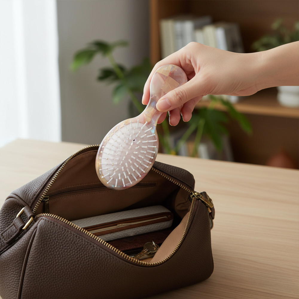 brosse démêlante rose picots souples voyage