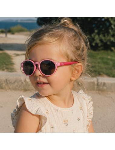 lunettes soleil bébé rose fuchsia protection UV
