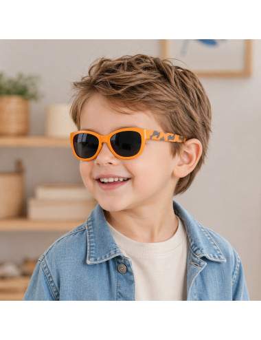 kids sunglasses boys 4-6 orange UV400 protection