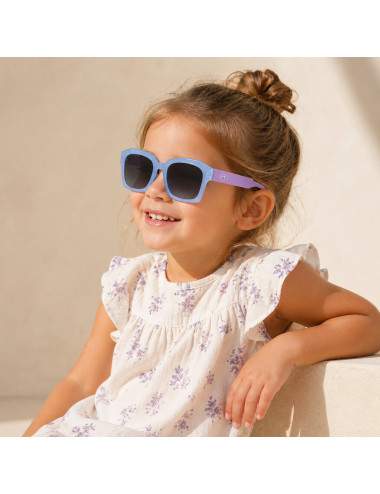 round purple kids sunglasses flexible arms outdoor comfort