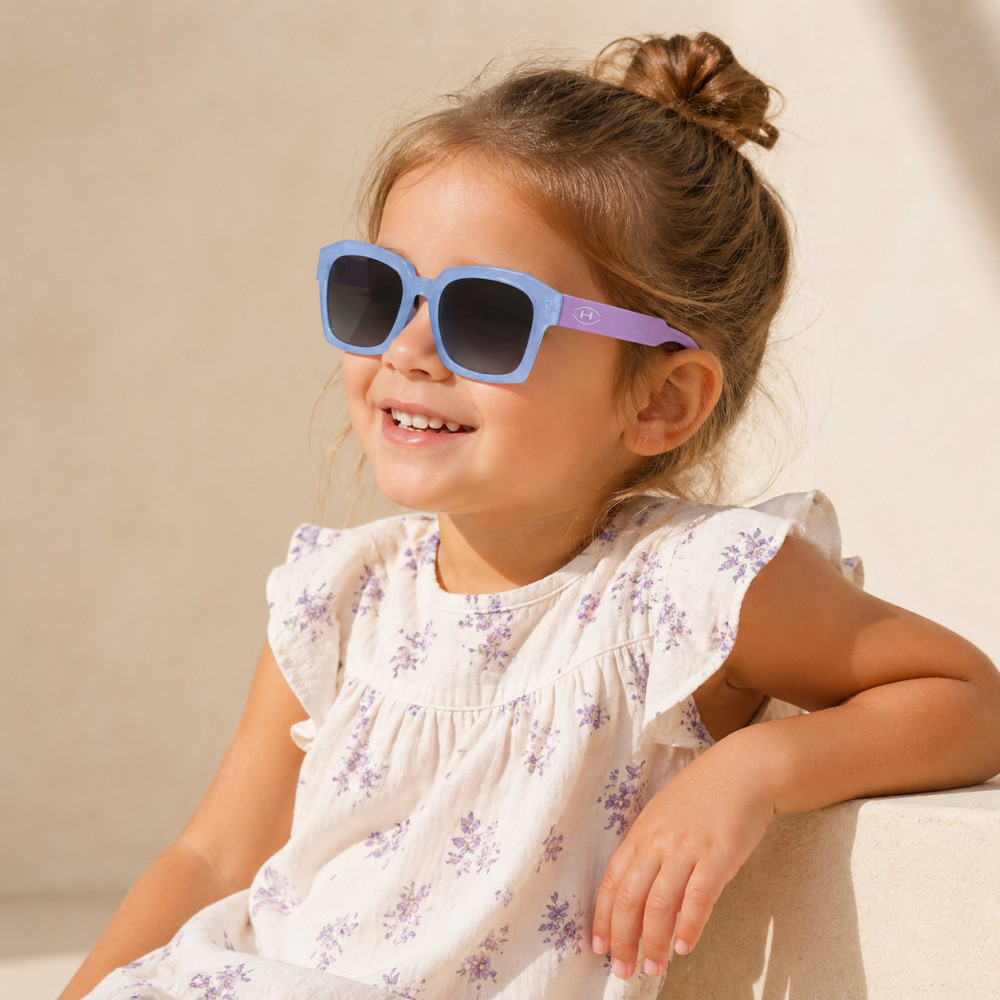round purple kids sunglasses flexible arms outdoor comfort