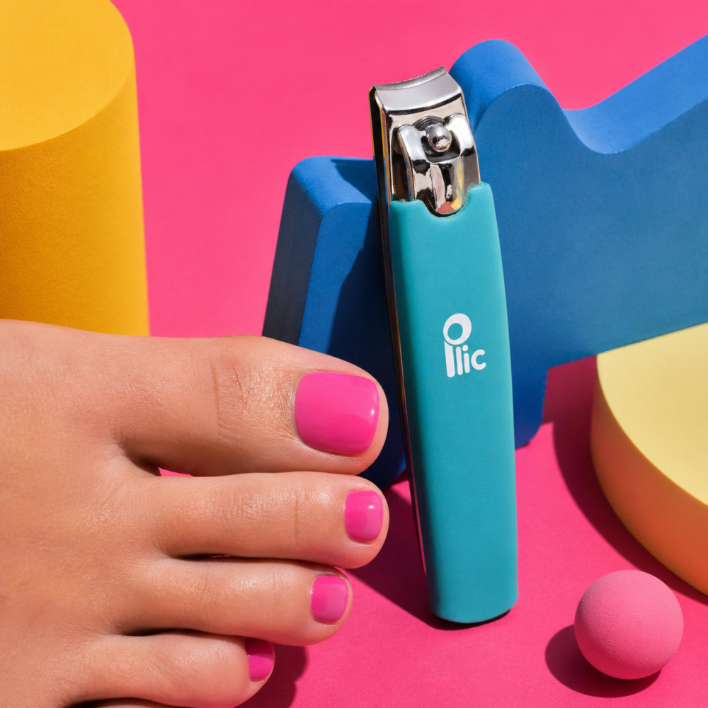 blue toenail clipper rounded tip precision