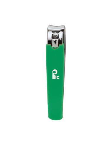 Green pedicure nail clipper in stainless steel