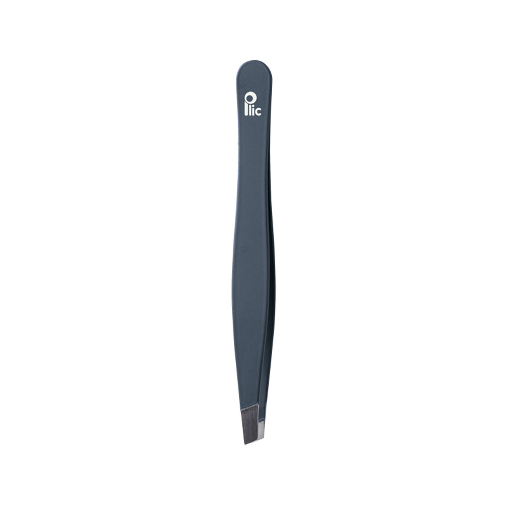 Dark blue slant tip tweezer for precision hair removal