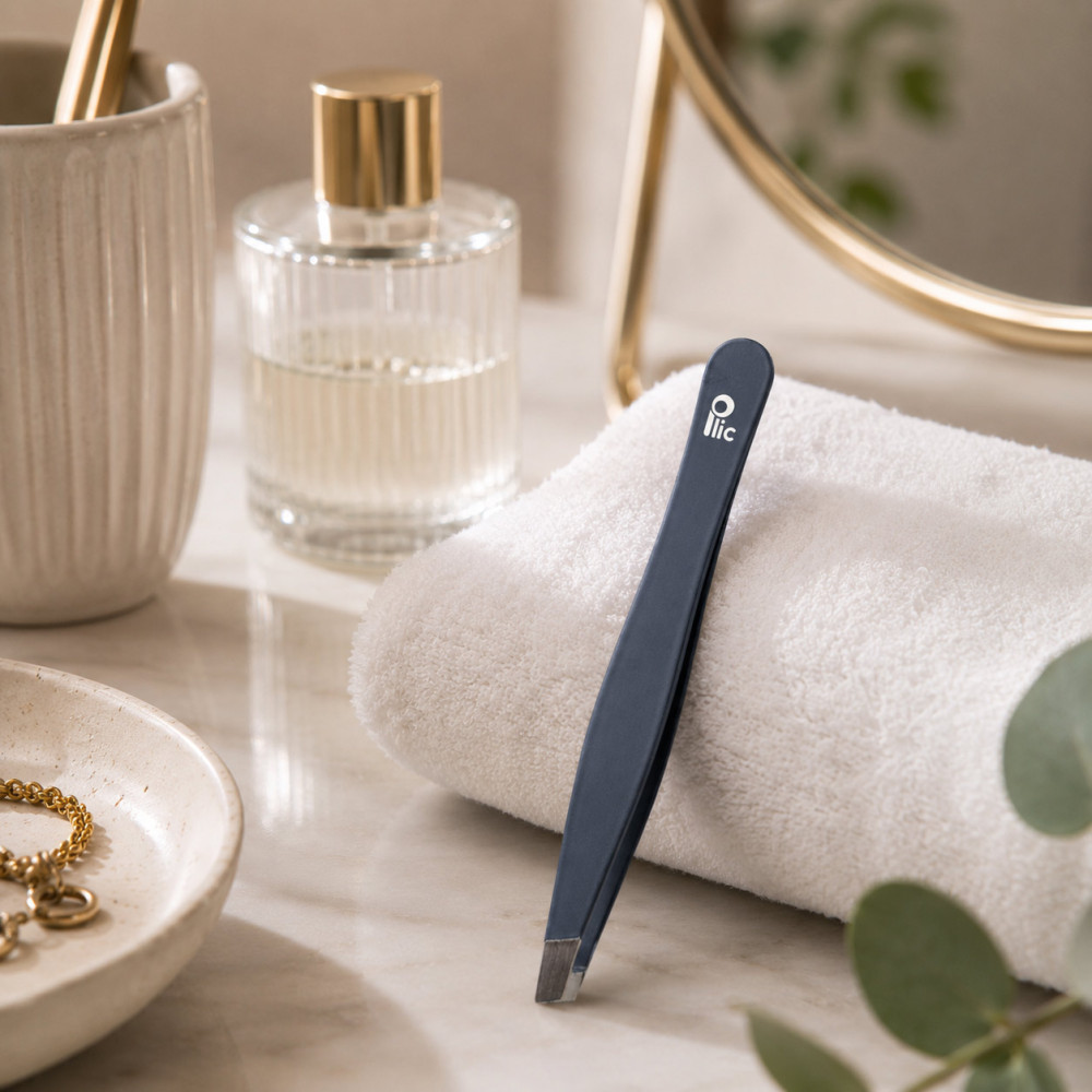 Professional dark blue eyebrow tweezer