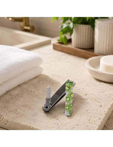 Stainless steel toenail clipper with nail cleaner