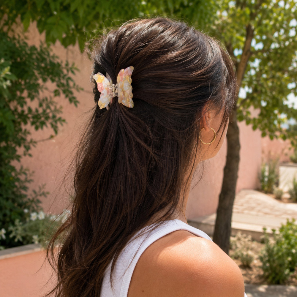 Pastel butterfly hair accessory