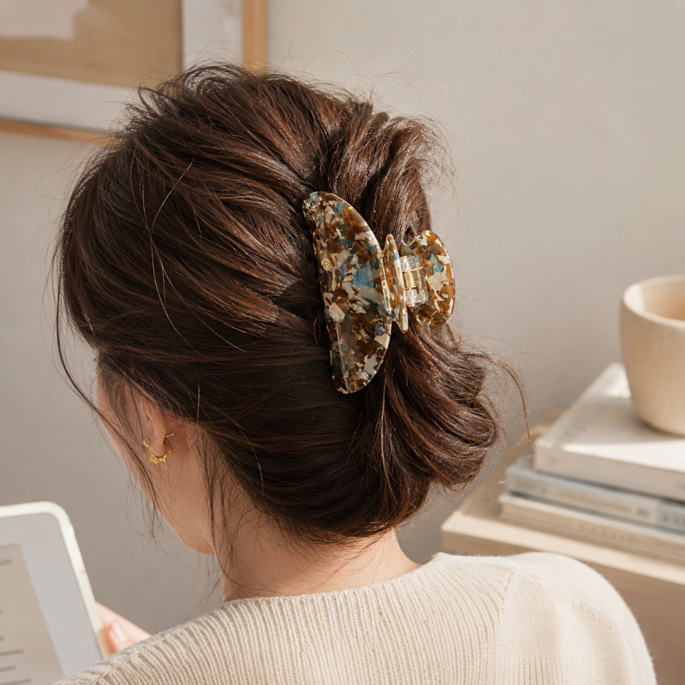 Multicolor tortoiseshell claw hair clip 9 cm