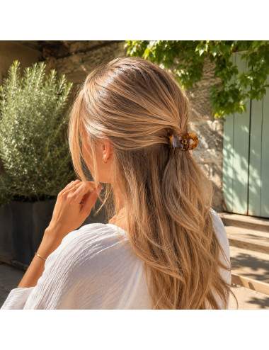 Pince cheveux blanche violette translucide