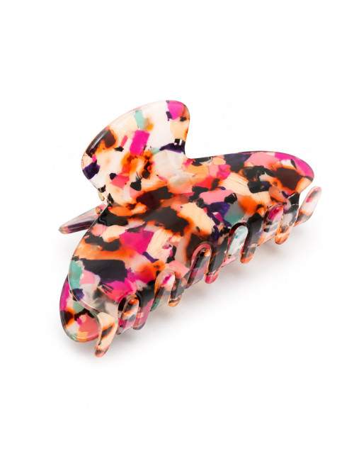 Pink multicolor claw hair clip 9 cm