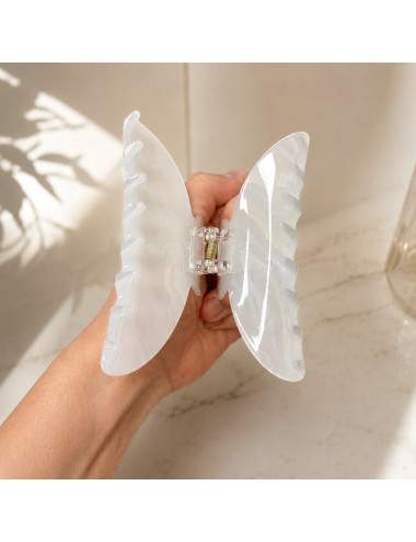 Pince cheveux femme blanc perle élégante