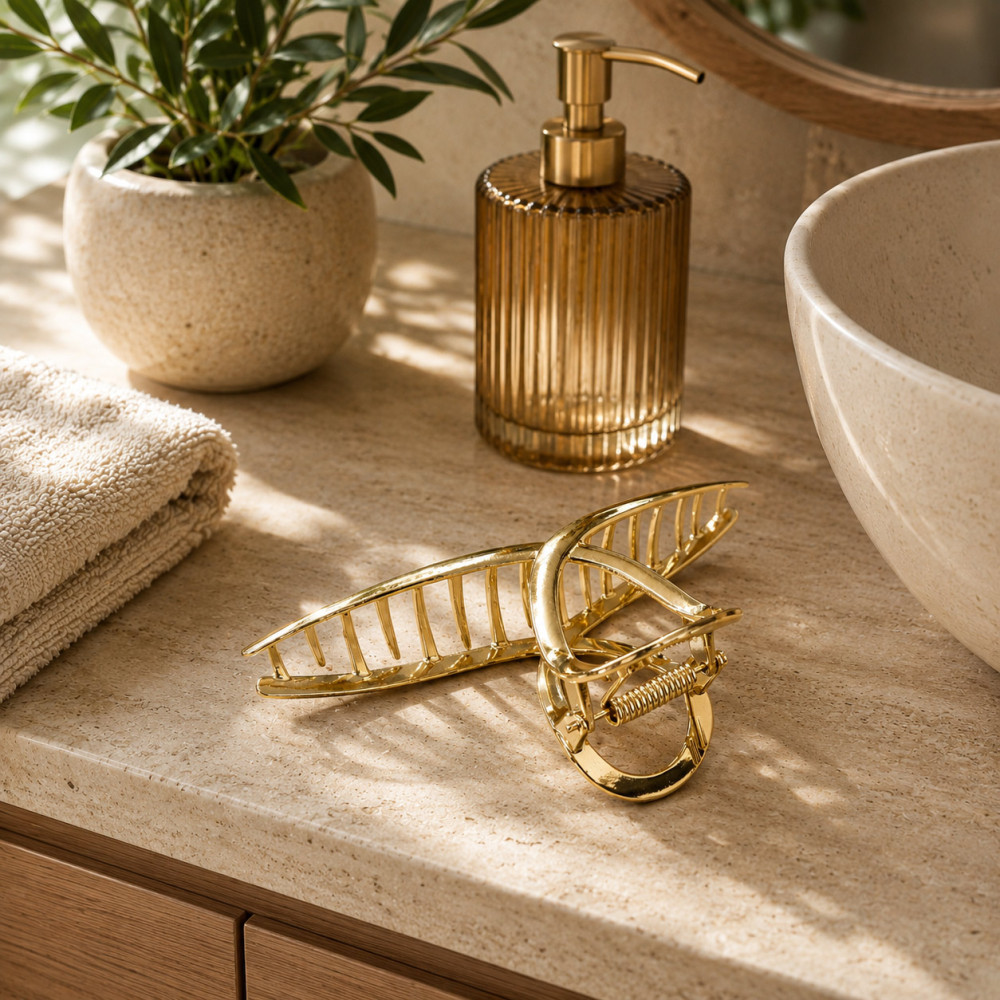Large gold hair claw clip