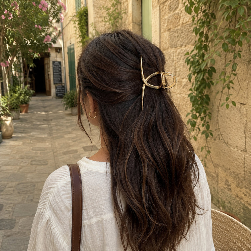 Gold metal claw hair clip 11 cm
