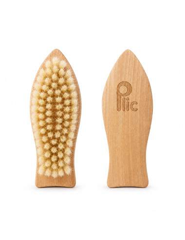 Ergonomic natural wood nail brush
