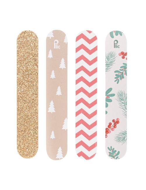 Lot de 4 limes à ongles mousse 12 cm édition Noël