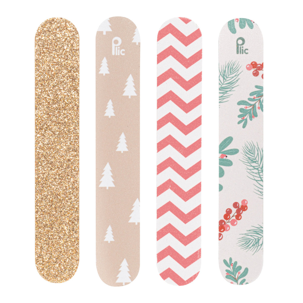 Lot de 4 limes à ongles mousse 12 cm édition Noël