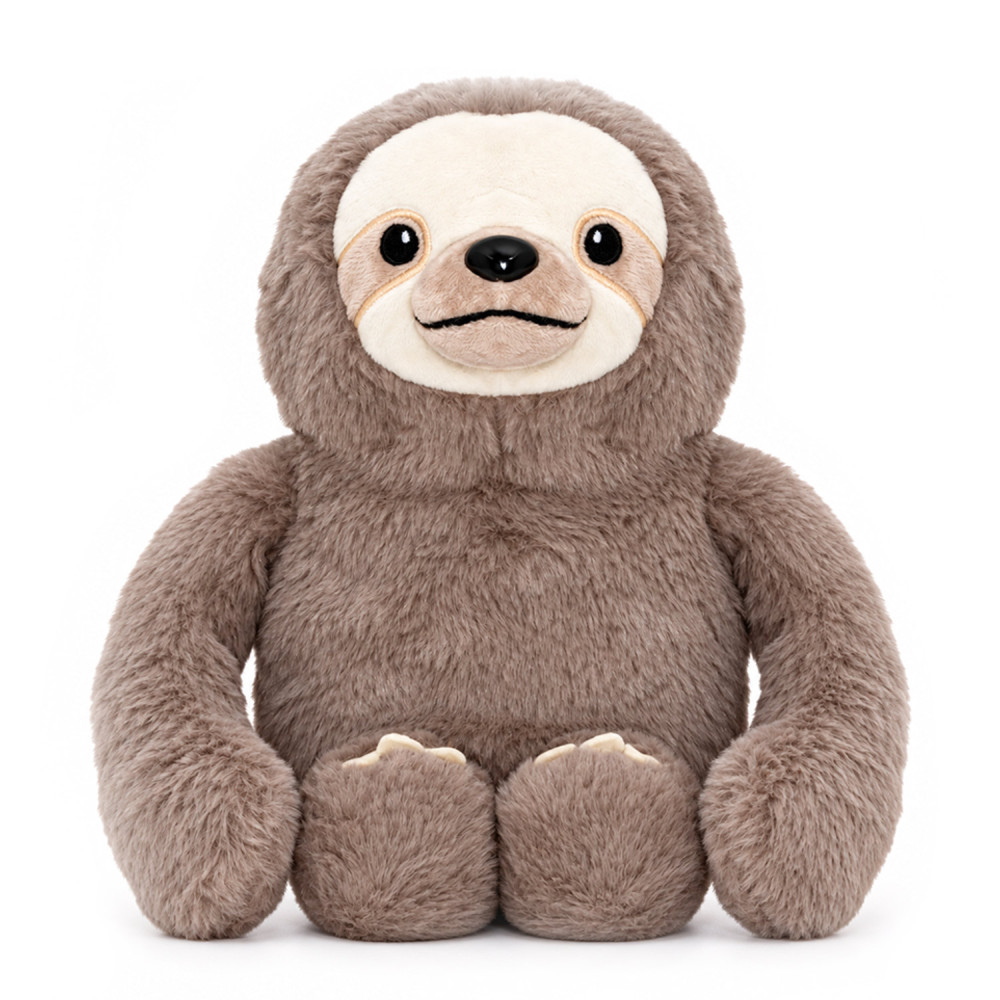 Bouillotte peluche paresseux chaud froid grise 25 x 17 cm
