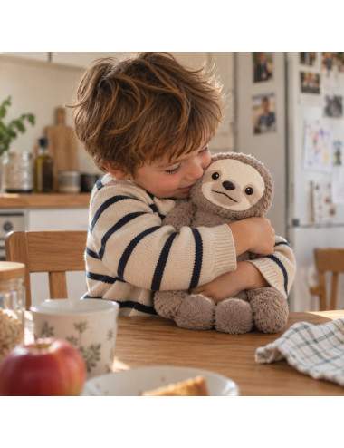 Bouillotte peluche paresseux micro-ondes avec perles de silicone