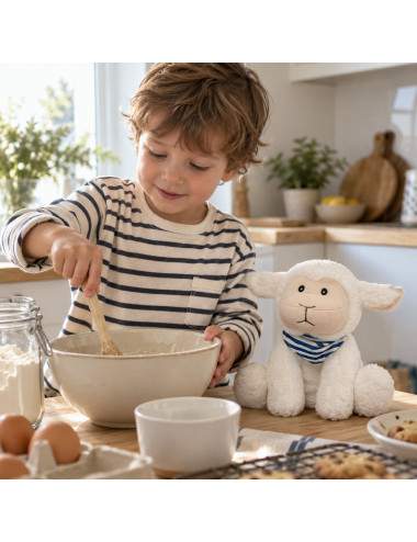 Bouillotte mouton micro-ondes avec 150 g de perles de silicone