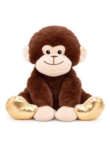 Bouillotte peluche singe chaud froid marron 23 x 26 cm
